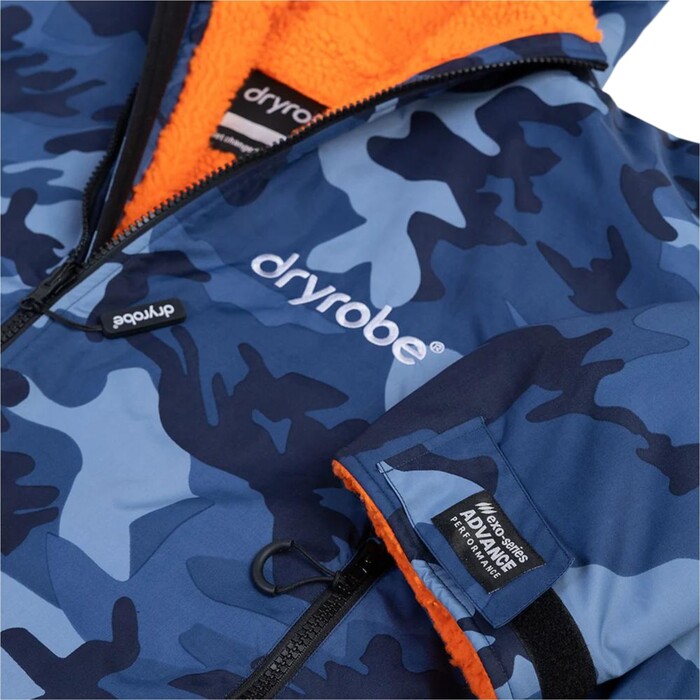 2024 Dryrobe Advance Cambiador De Manga Larga Robe V3 DALSV3 - Camuflaje Azul / Orange